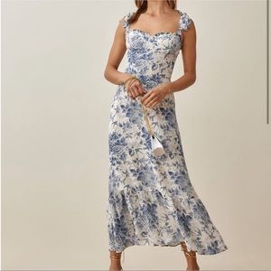 Reformation blue floral dress